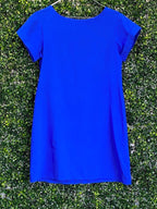 Jo Borkett Cobalt Blue Zip-Back Shift Dress — front