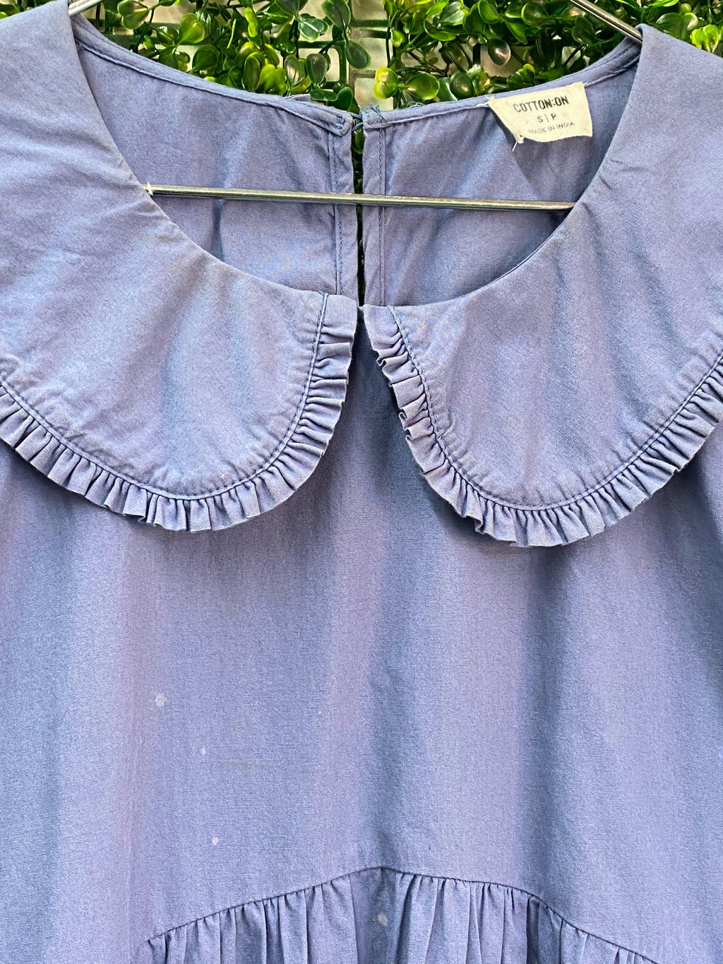 Cotton On Dusty Blue Peter Pan Collar Mini Dress — detail