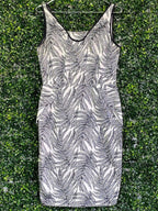 Country Road Ivory & Black Botanical-Print Sheath Dress — back