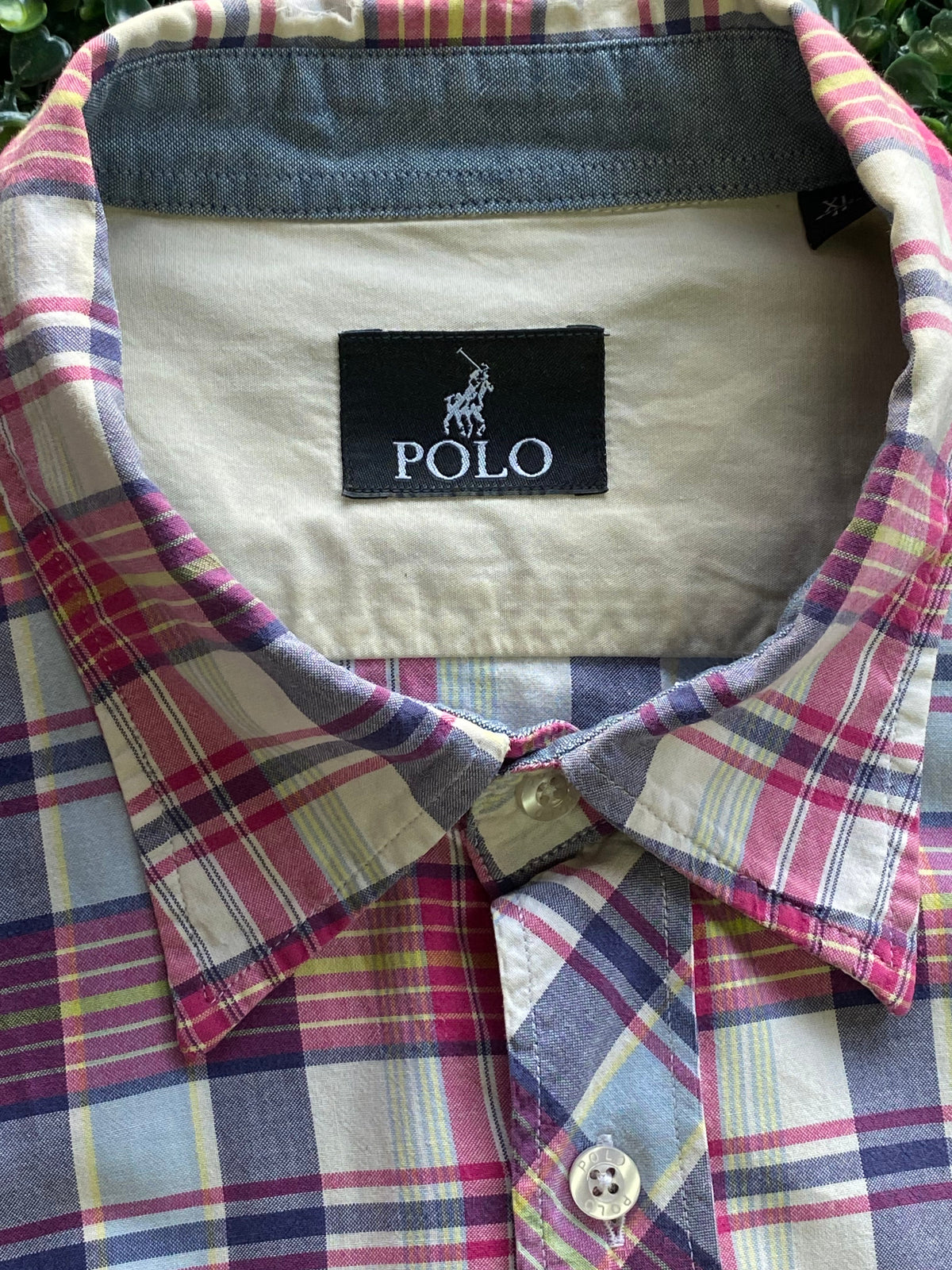 Polo Pink Multicolour Plaid Cotton Shirt — brand