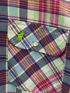 Polo Pink Multicolour Plaid Cotton Shirt — detail
