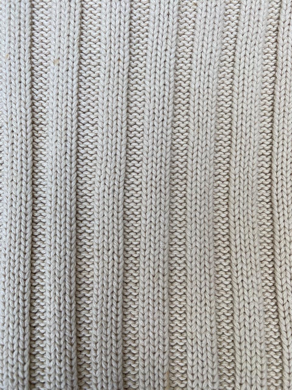 Cream Ribbed Cable Knit Pullover