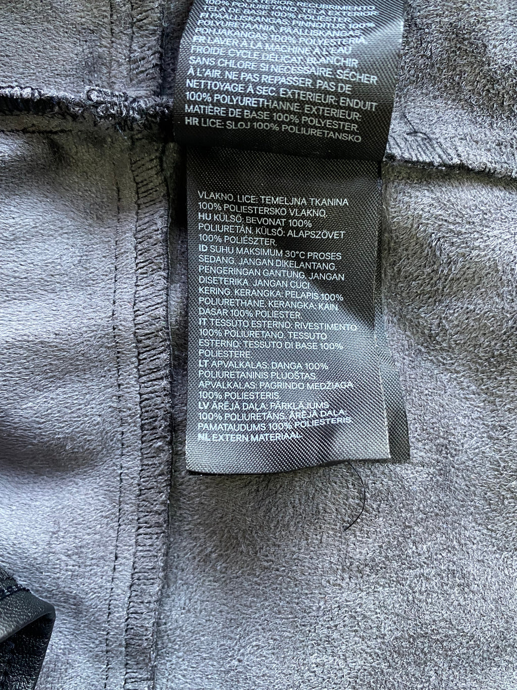 H&M Black Faux-Leather Button-Up Shirt — care