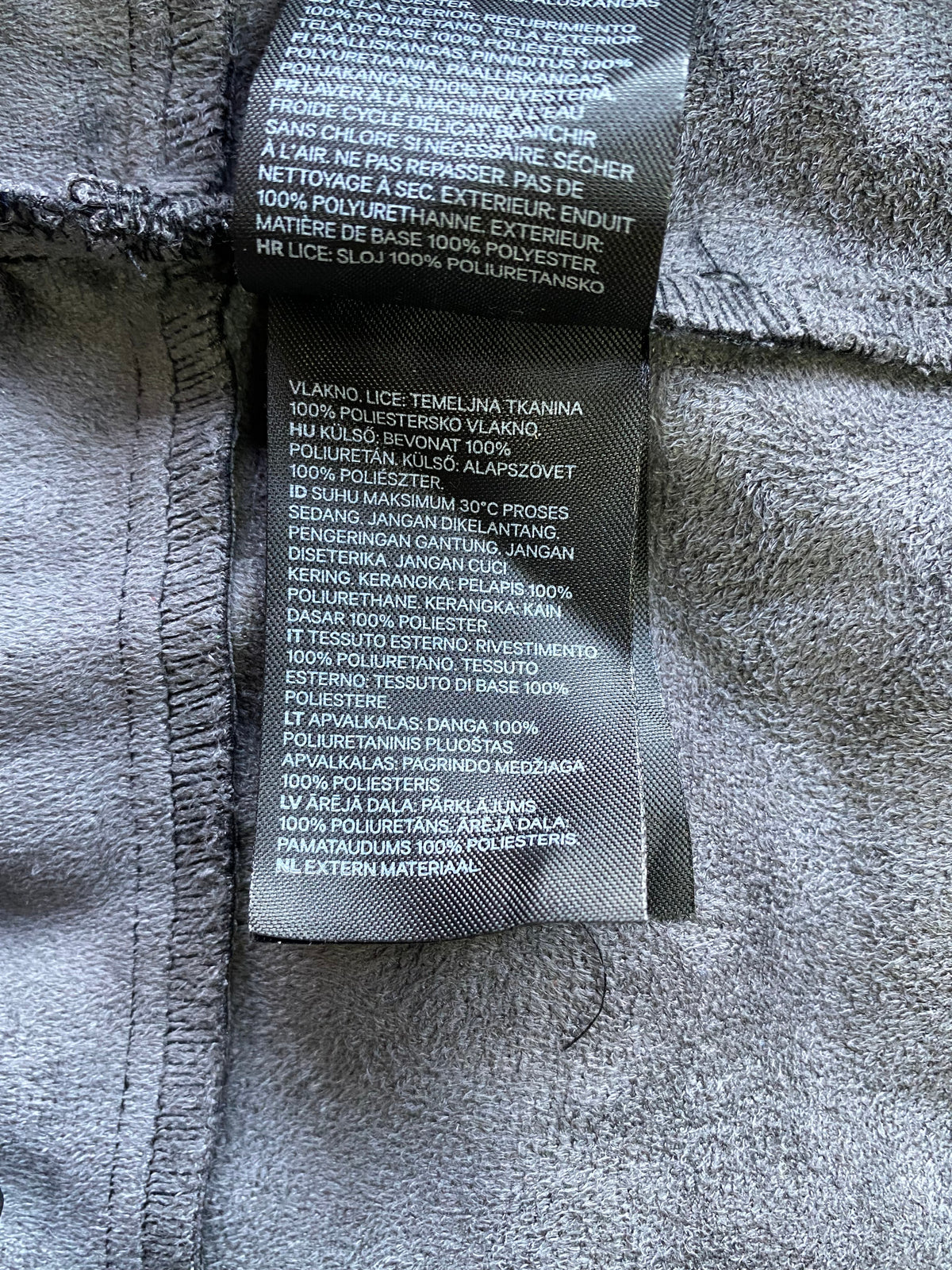 H&M Black Faux-Leather Button-Up Shirt — care