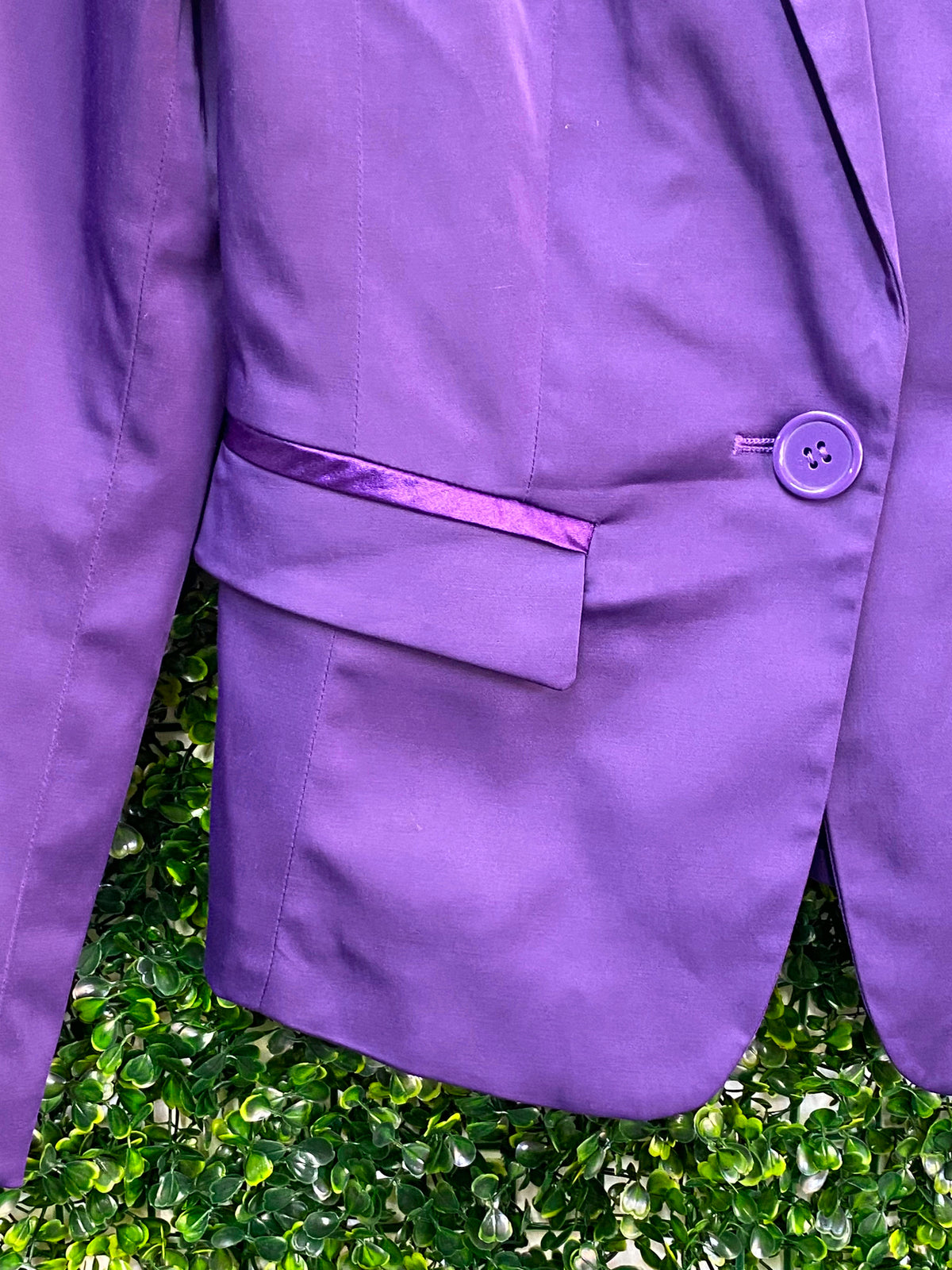 NAF NAF Purple Single-Button Tailored Blazer — detail