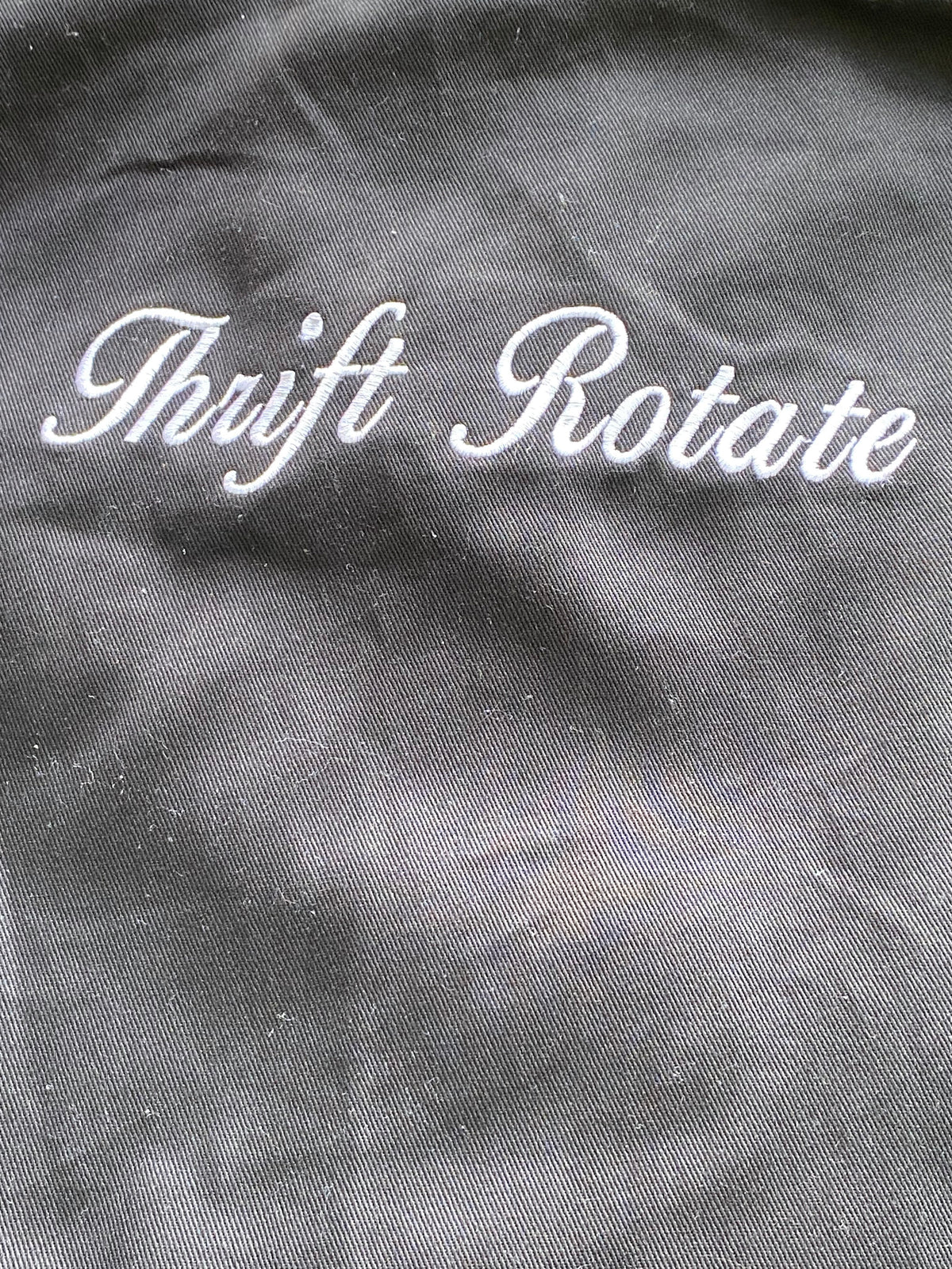 Thrift Rotate Black Cow-Print Collar Zip Jacket — detail