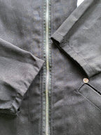 Thrift Rotate Black Cow-Print Collar Zip Jacket — detail