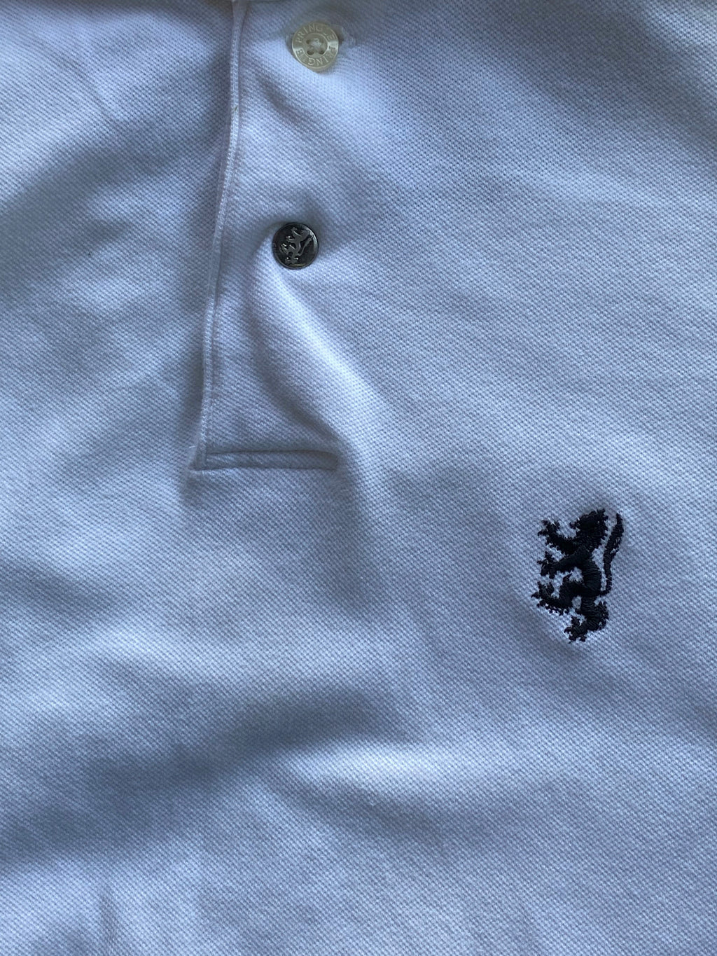 Pringle of Scotland White Crest Polo Shirt — detail