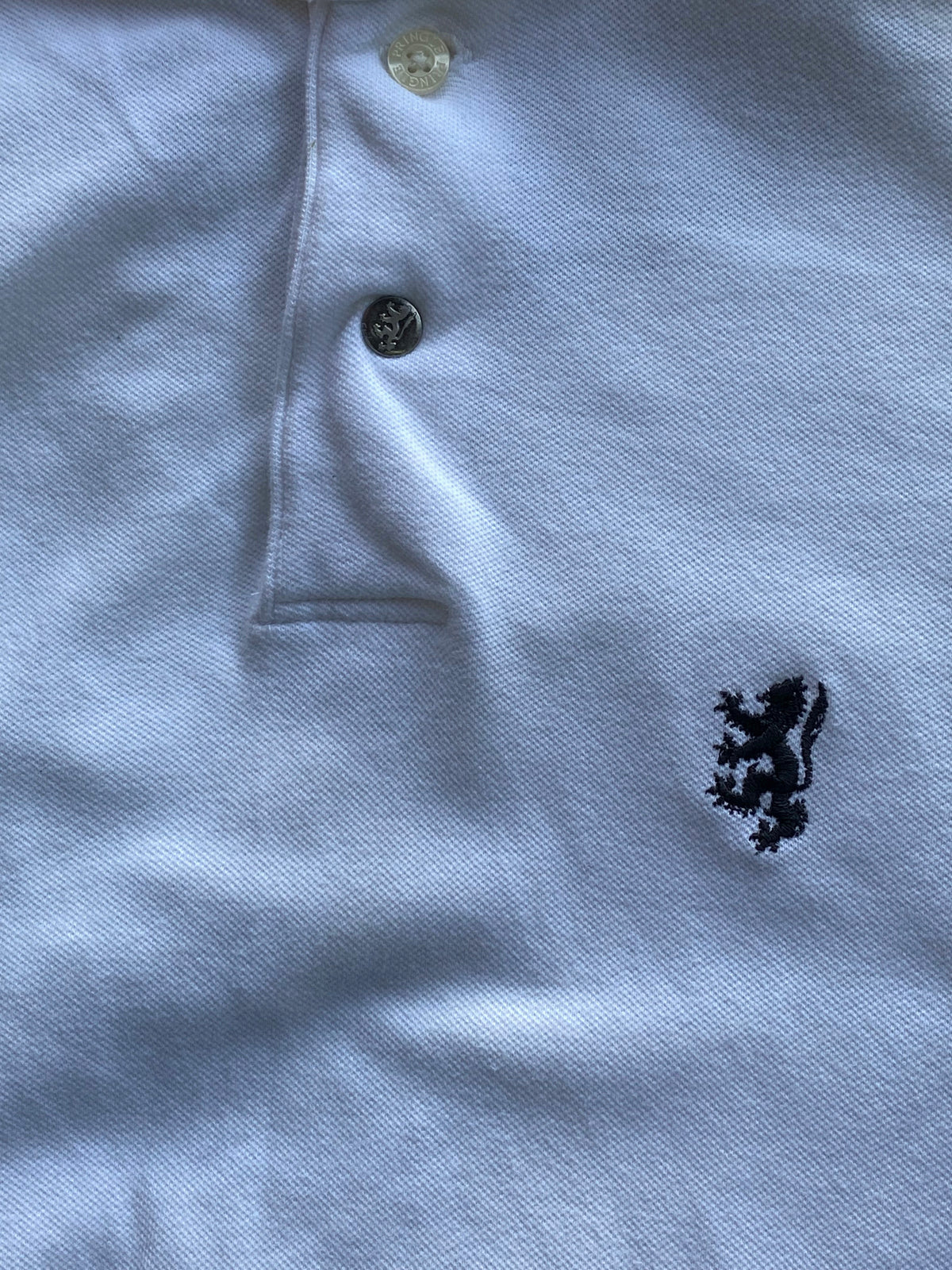 Pringle of Scotland White Crest Polo Shirt — detail
