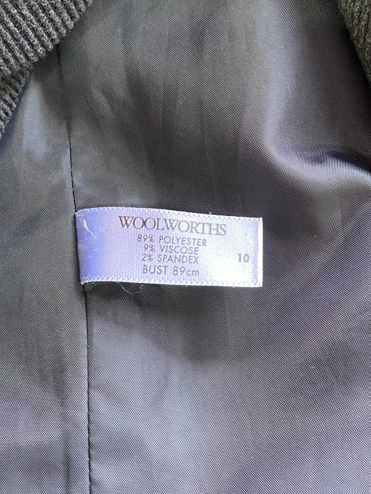 Woolworths Charcoal Military-Style Double-Breasted Jacket — care