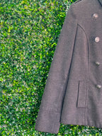 Woolworths Charcoal Military-Style Double-Breasted Jacket — detail