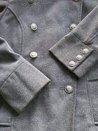 Woolworths Charcoal Military-Style Double-Breasted Jacket — detail
