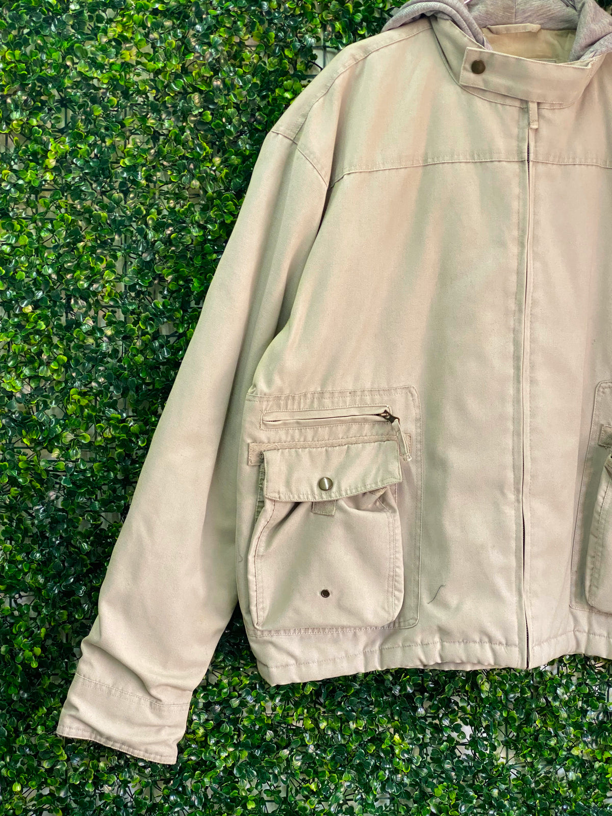 American Era Stone Hooded Utility Jacket — detail