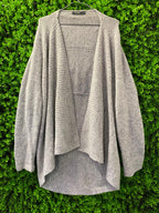 David Jones Grey Open-Front Knit Cardigan