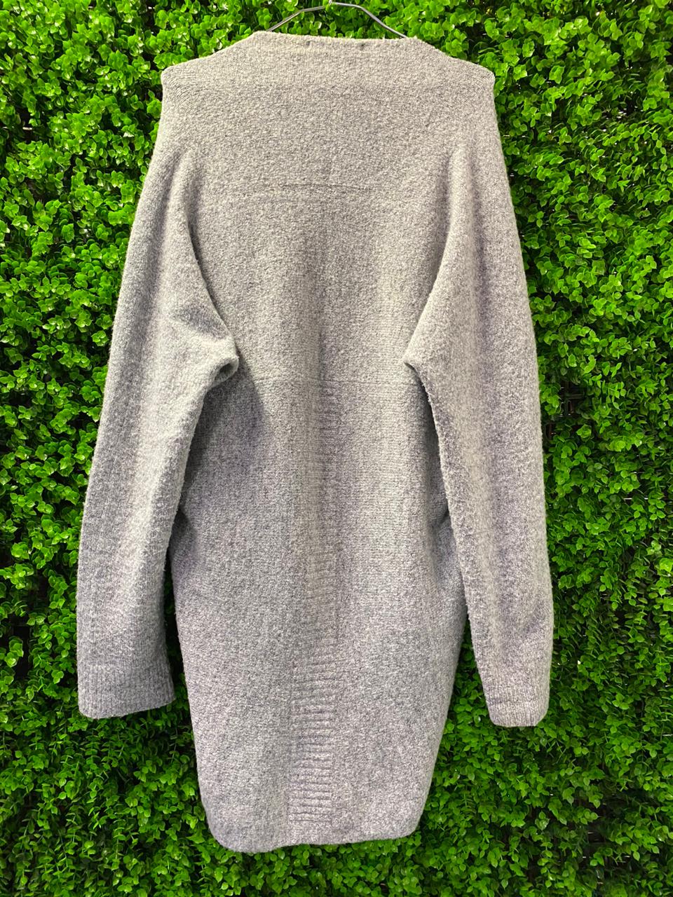 David Jones Grey Open-Front Knit Cardigan