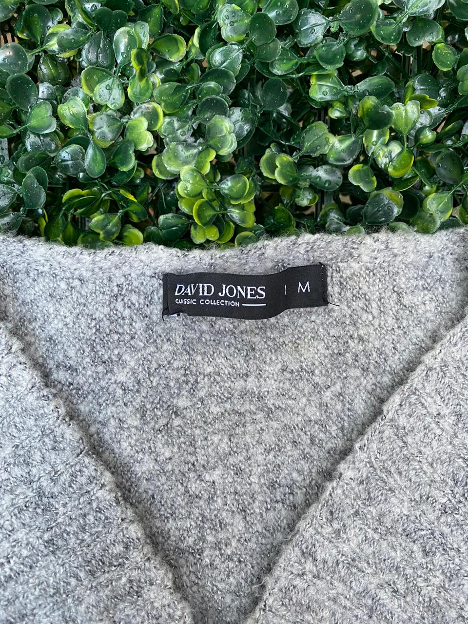David Jones Grey Open-Front Knit Cardigan