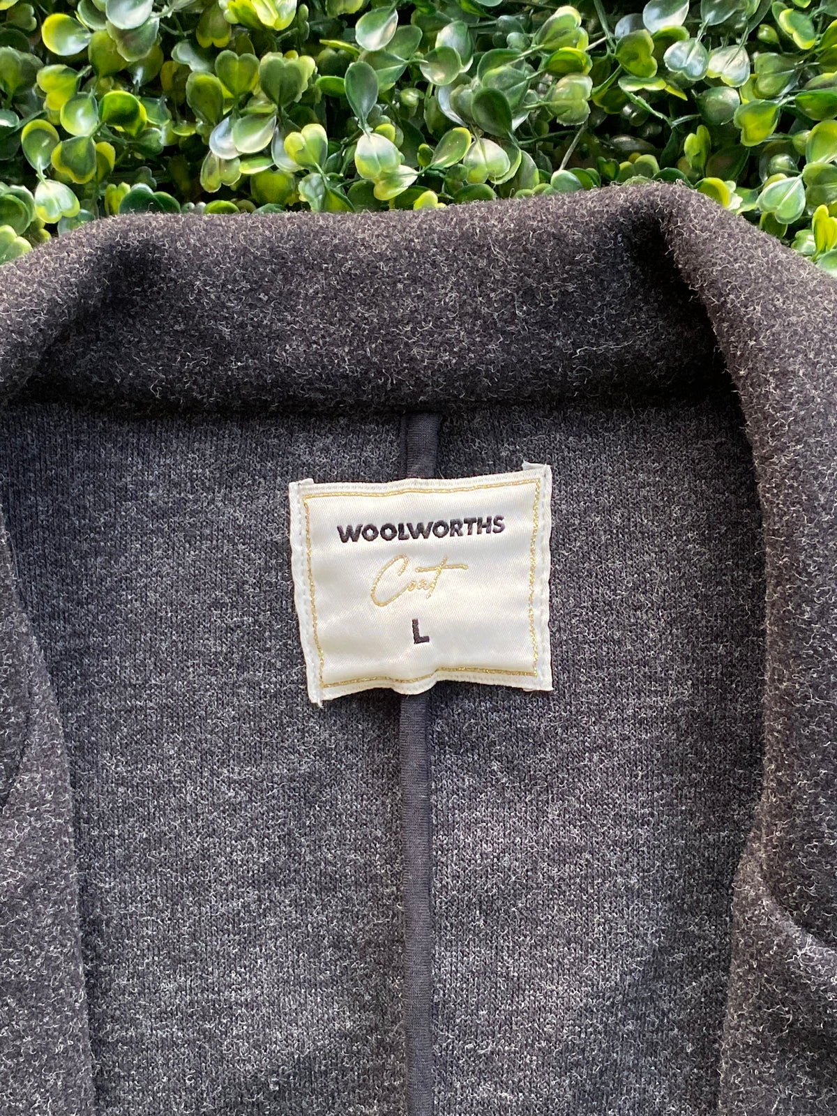 Woolworths Charcoal Longline Open Coat — brand