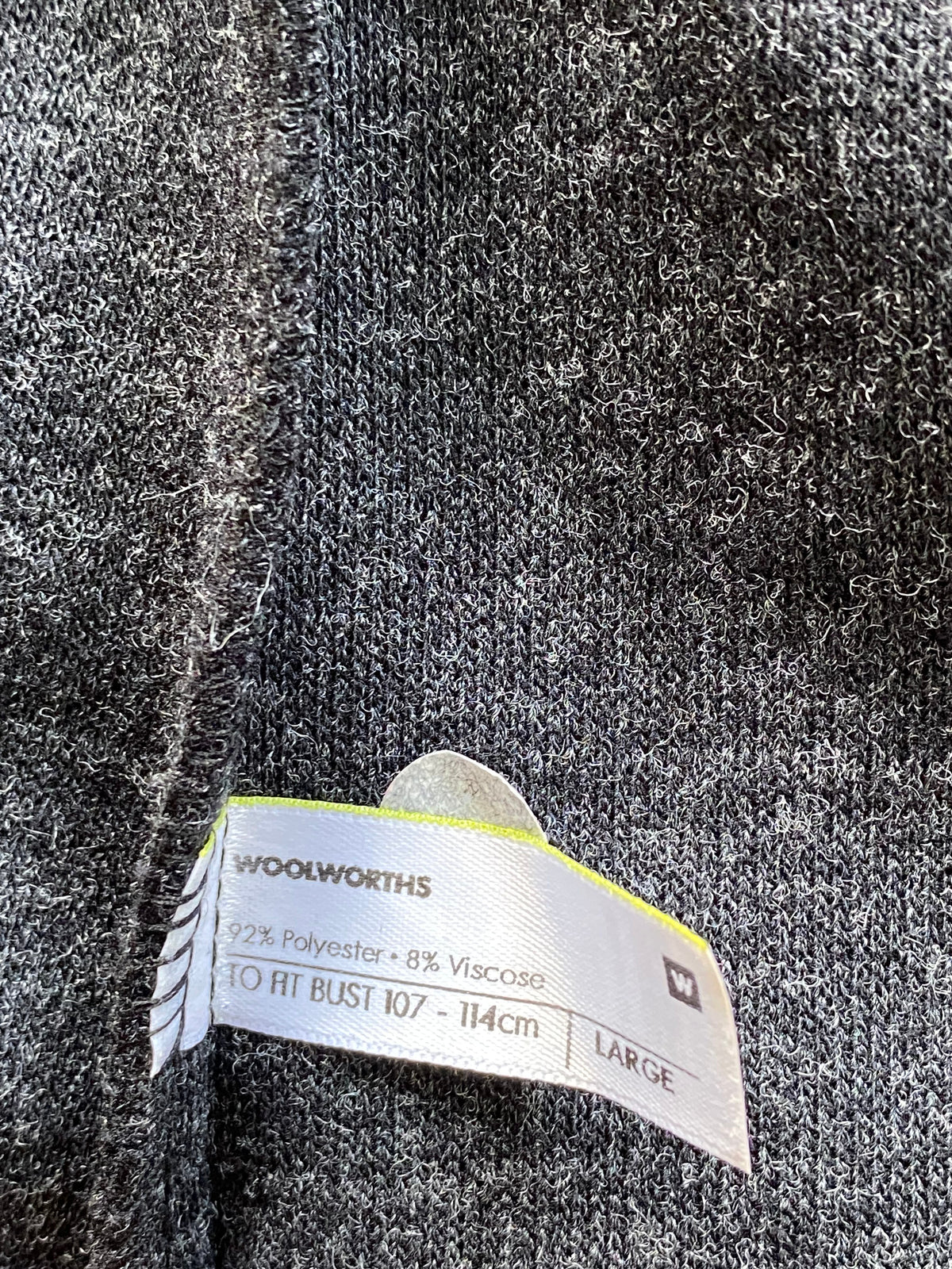 Woolworths Charcoal Longline Open Coat — care