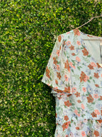 JDY Pale Blue Floral Layered Mini Dress — detail