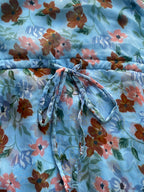 JDY Pale Blue Floral Layered Mini Dress — detail