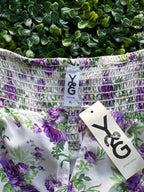 Y&G Foschini Ivory Purple Floral Puff-Sleeve Mini Dress — brand