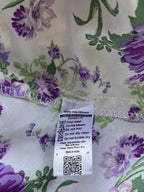 Y&G Foschini Ivory Purple Floral Puff-Sleeve Mini Dress — care
