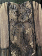 Black Sheer Overlay Evening Dress