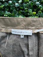 Krush Couture Taupe Faux-Leather Panel Mini Skirt — brand