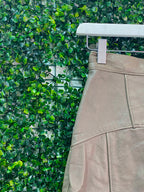 Krush Couture Taupe Faux-Leather Panel Mini Skirt — detail