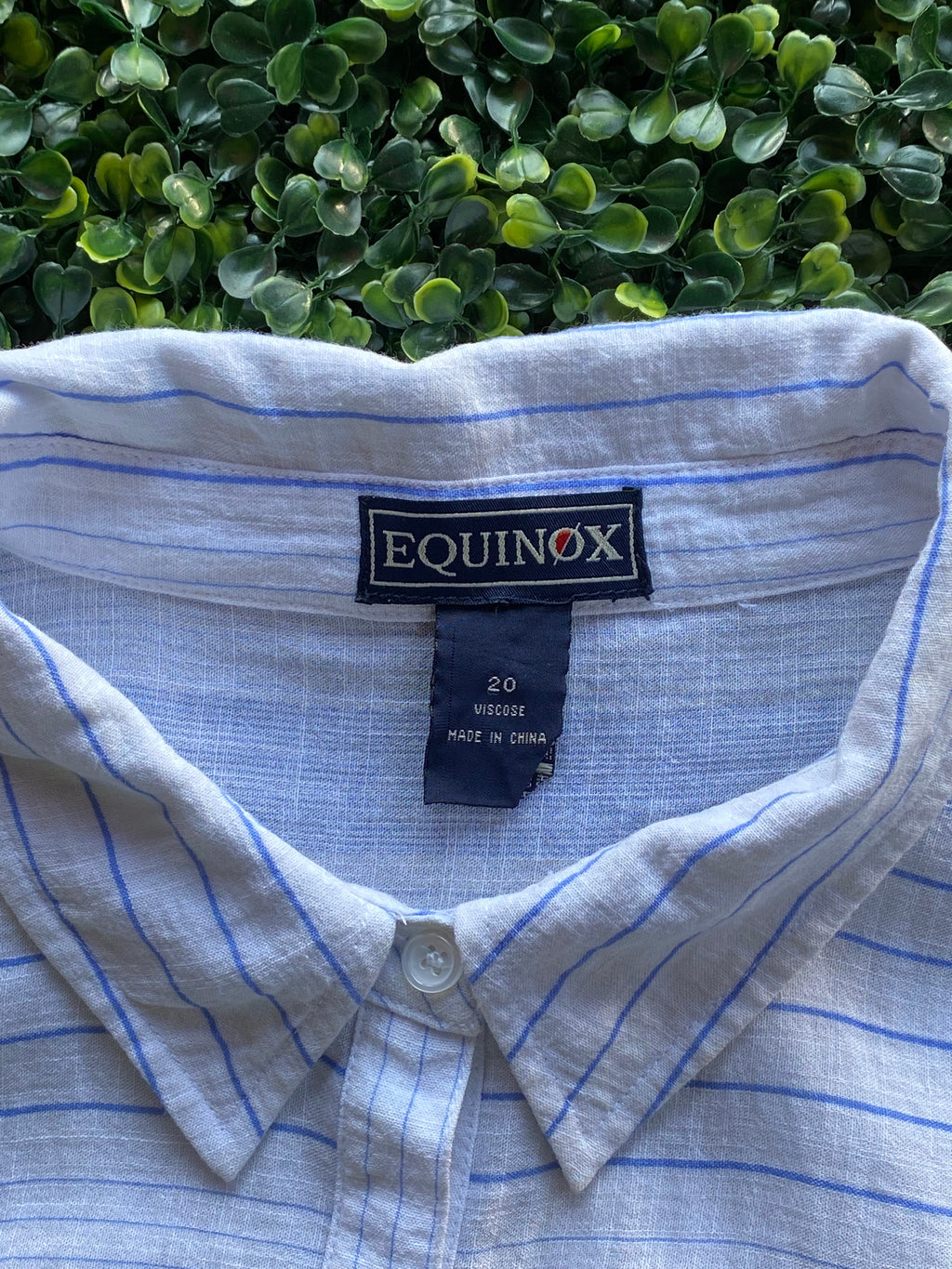 Equinox Pale Blue Stripe Relaxed Tunic Shirt — brand