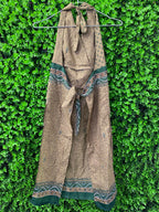 Nomad Earth-Tone Halter Wrap Dress