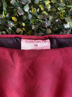 Merlot Asymmetric Frill Hem Skirt