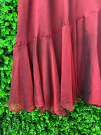 Merlot Asymmetric Frill Hem Skirt