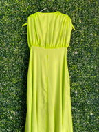 Fashion Wear Lime Ruched Maxi Dress — back