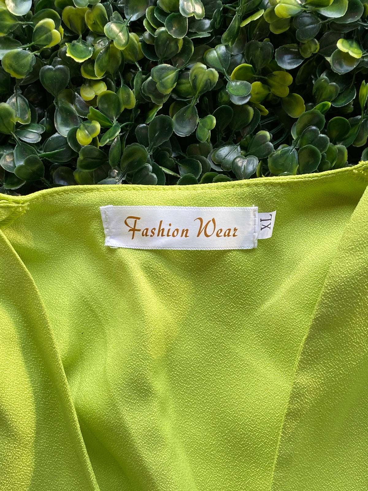 Fashion Wear Lime Ruched Maxi Dress — brand