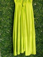 Fashion Wear Lime Ruched Maxi Dress — detail