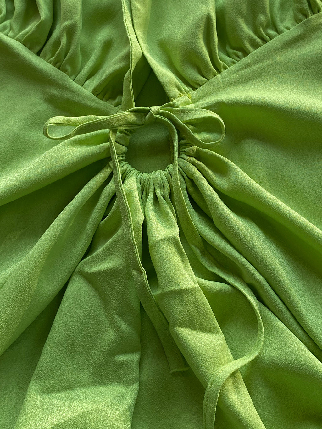 Fashion Wear Lime Ruched Maxi Dress — detail