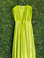 Fashion Wear Lime Ruched Maxi Dress — front