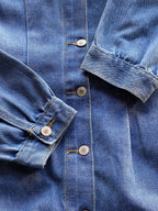 Jie Hang Finery Blue Denim Shirt Dress — detail