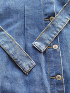 Jie Hang Finery Blue Denim Shirt Dress — detail