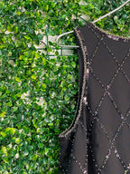 Woolworths Black Beaded Diamond Romper — detail