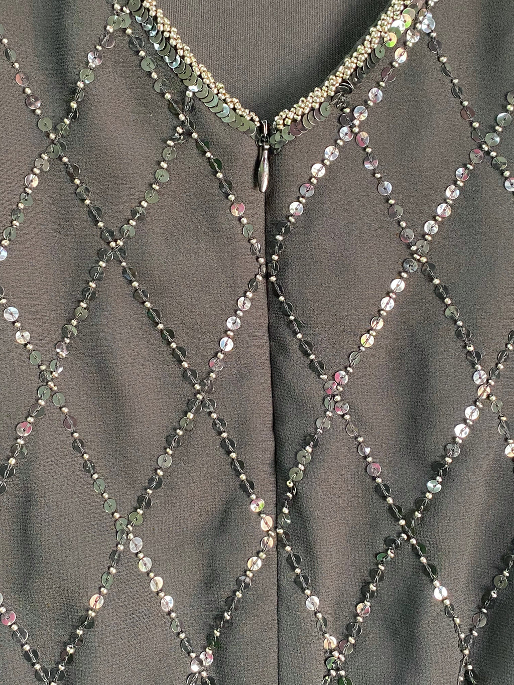 Woolworths Black Beaded Diamond Romper — detail