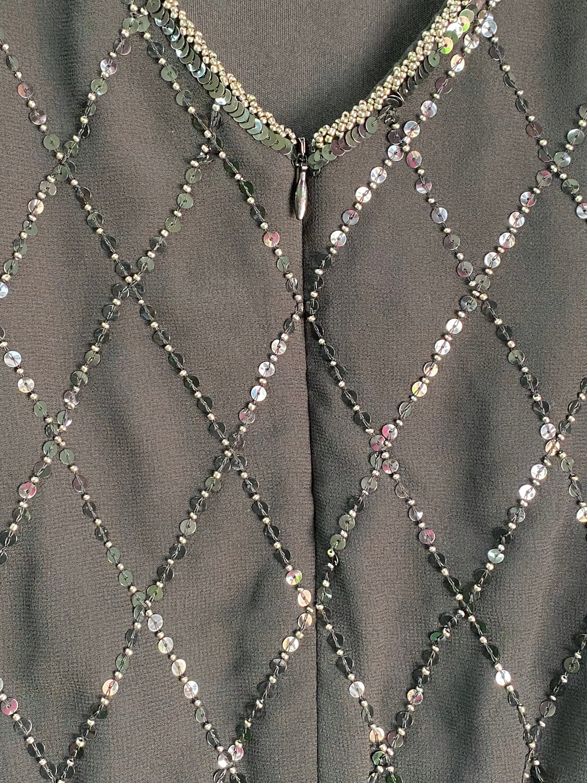 Woolworths Black Beaded Diamond Romper — detail