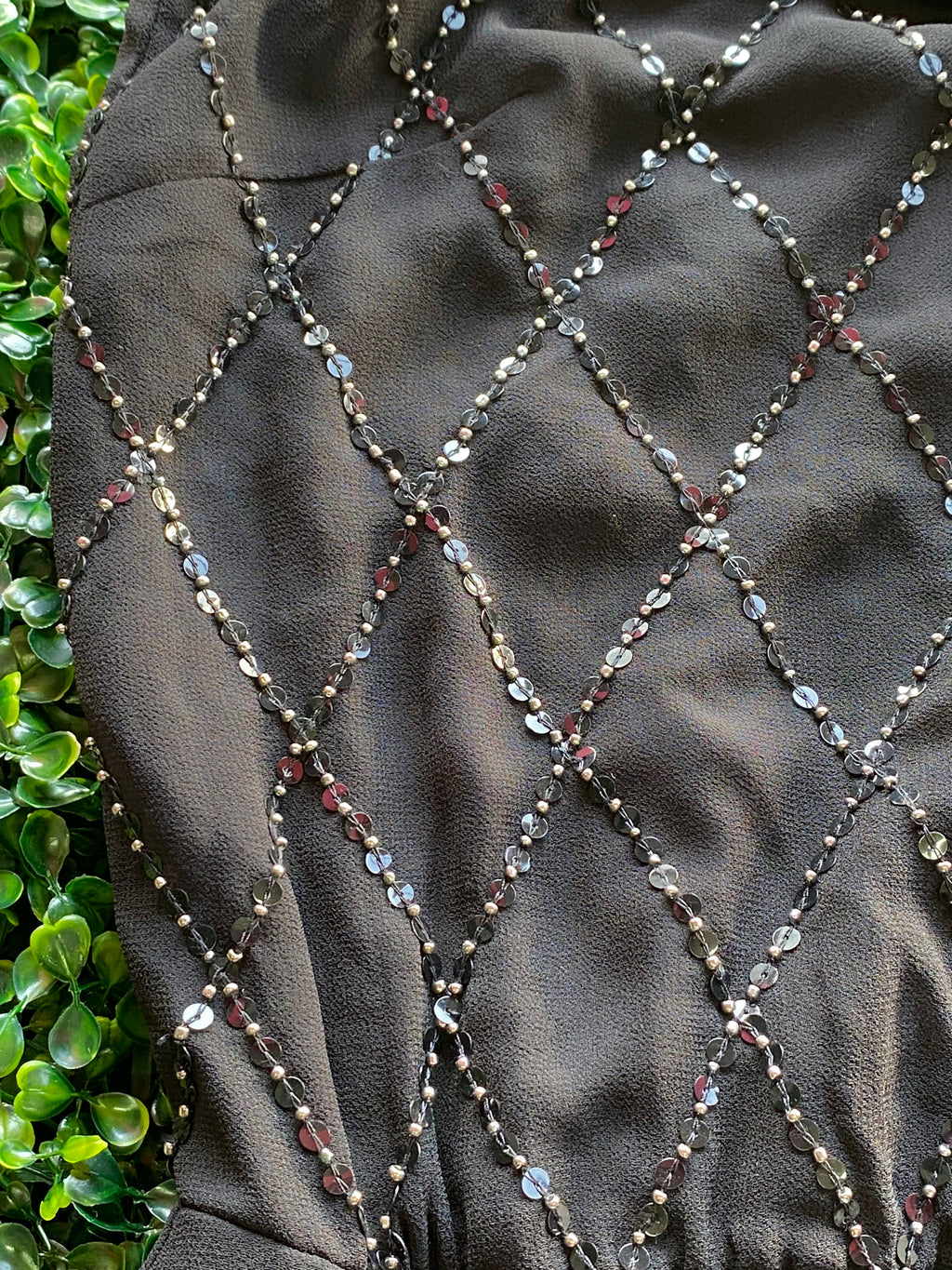 Woolworths Black Beaded Diamond Romper — detail