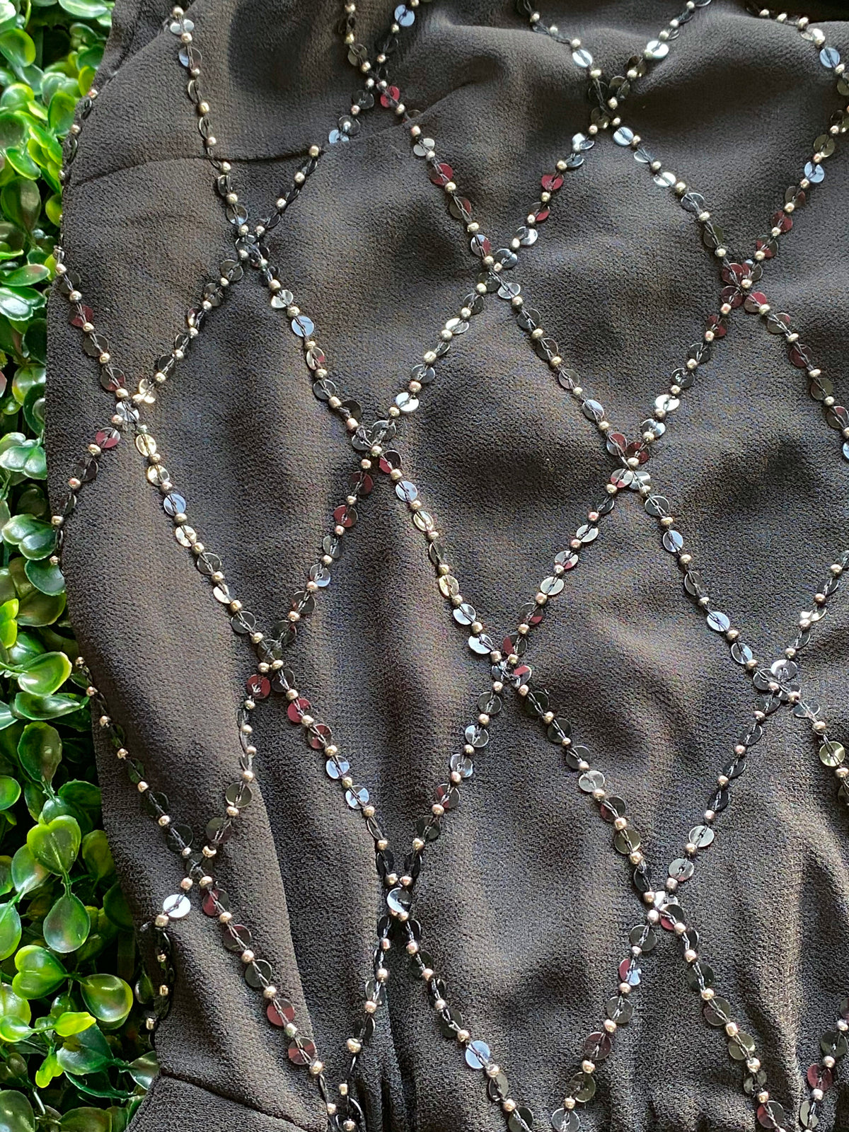 Woolworths Black Beaded Diamond Romper — detail