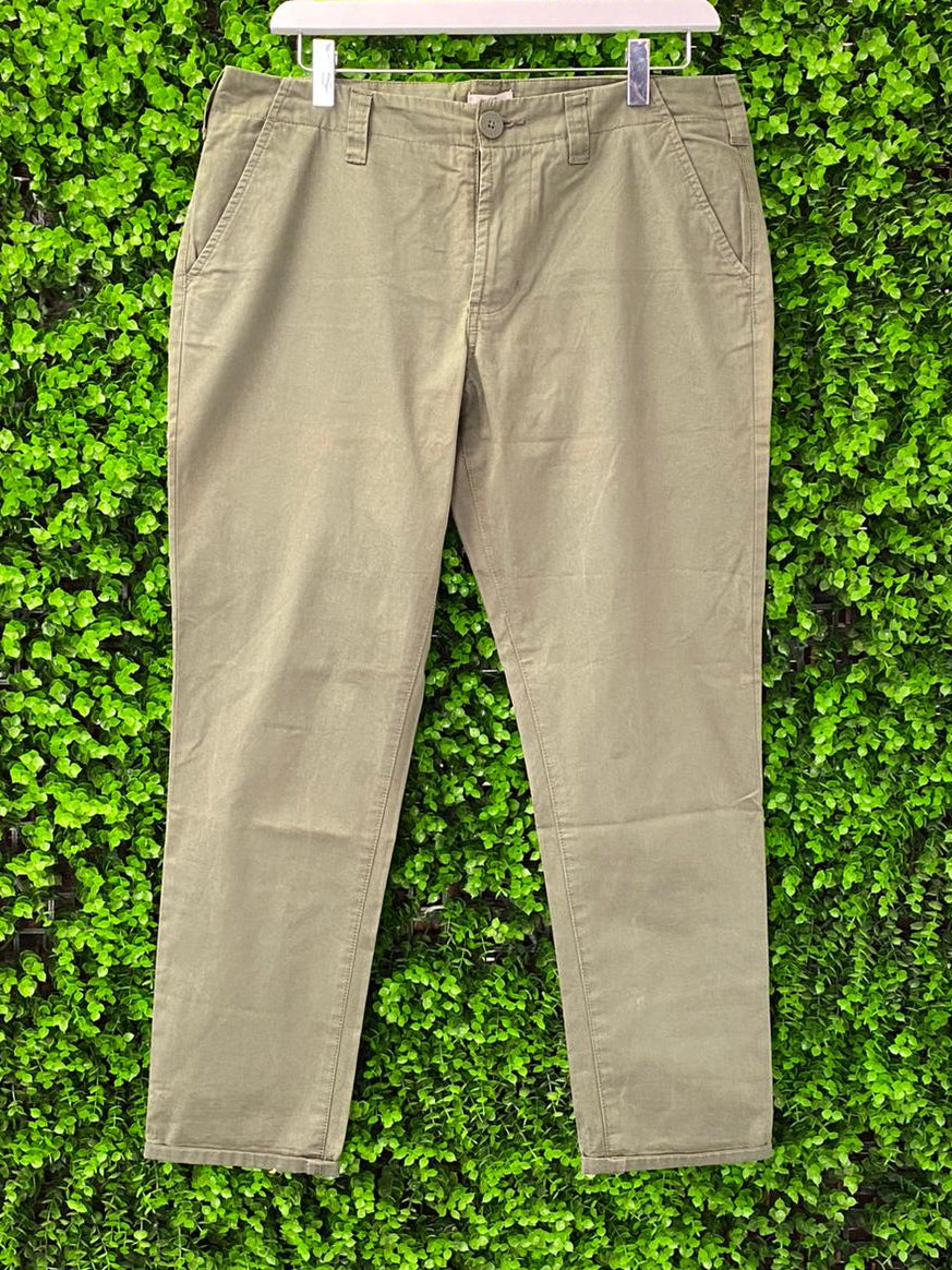 Cotton Poetry Khaki Slim-Leg Pants