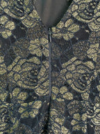 Sissy Boy Black & Gold Floral Lace Midi Dress — detail