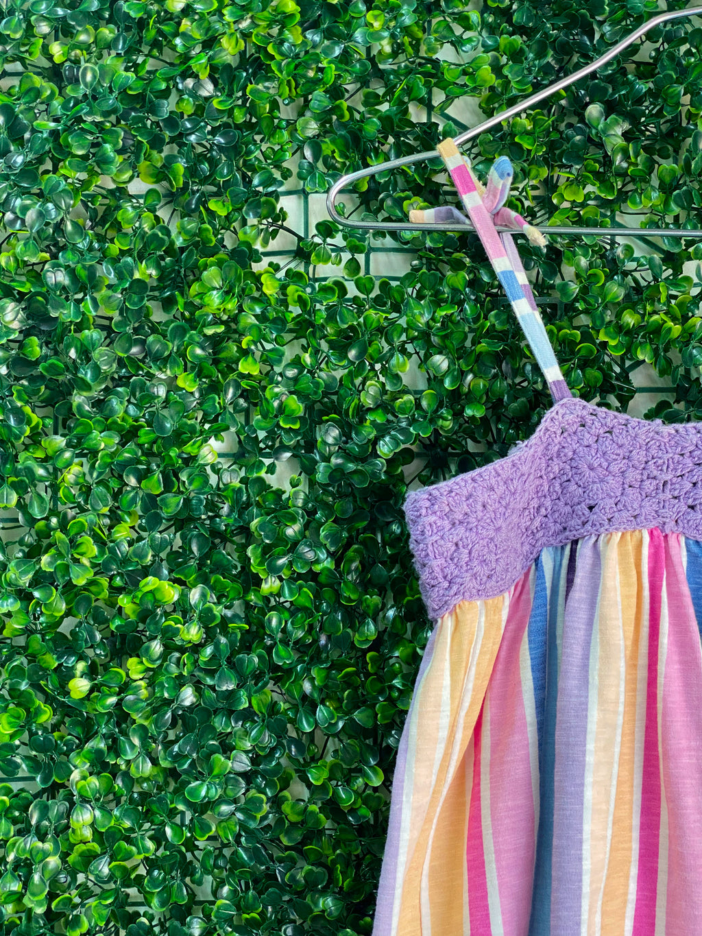 Cotton On Kids Pastel Stripe Crochet-Bodice Sundress — detail