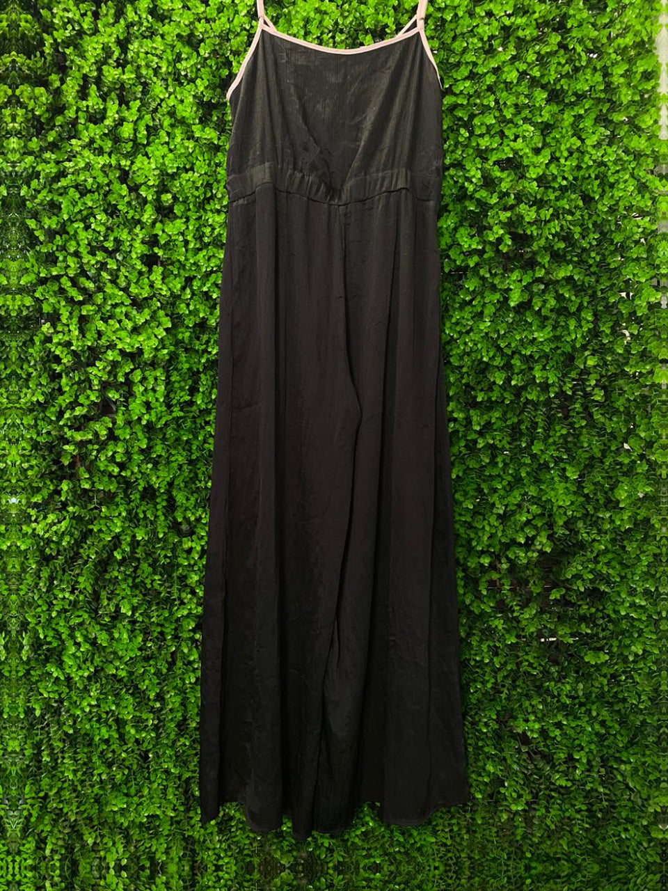 Black Wrap-Style Wide-Leg Jumpsuit