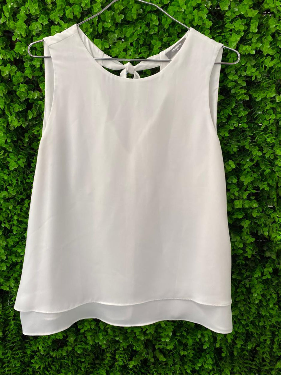 Studio.W Ivory Tie-Back Sleeveless Blouse